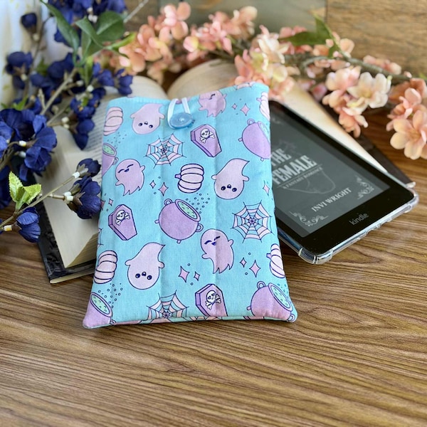 Kindle Sleeve, Padded Handmade Fabric Case, Button Closure E-Reader Protector Pouch, Kindle Paperwhite Sleeve E-Readers, Kindle Case Travel