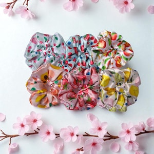 Handmade Chiffon Scrunchies / Hair Accessories / Gentle Hair Scrunchies / Hair Tie / Hairband / Silk / Satin Elastic Ties / Medium Scrunchie