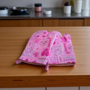Oven Mitts / Oven Gloves / Pride Present / Gift For Her, Them / Cancer / Kitchen Decor / Cooking / Baking / Dinnerware / Cancer Survivor