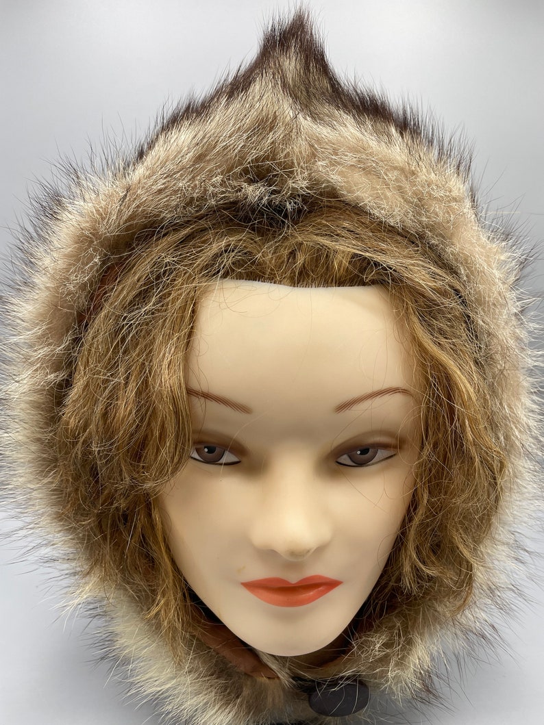 Vintage Raccoon Fur Hat Brown Real Coon Fur Retro Boho Etsy