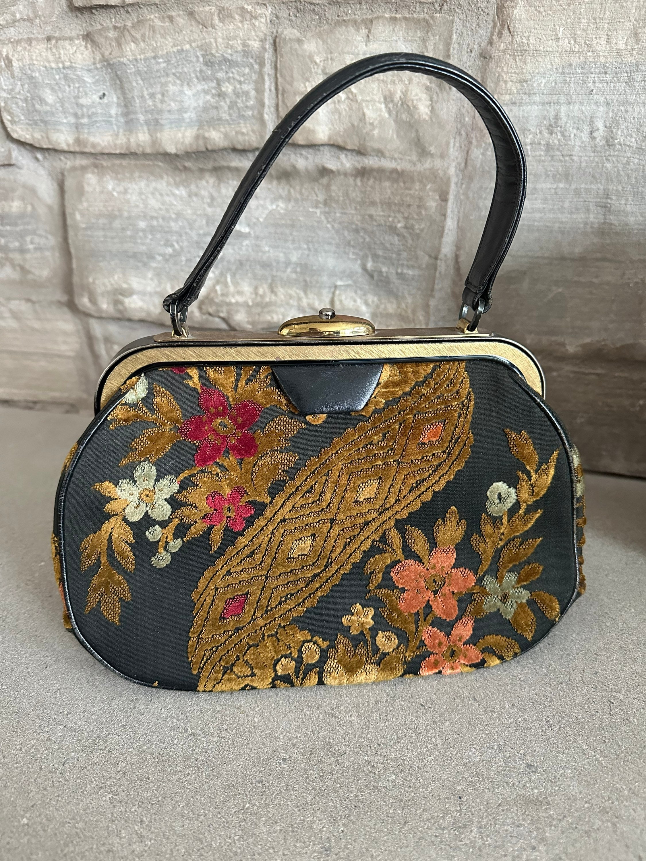 Vintage Harry Rosenfeld Tapestry Floral Purse Harry Rosenfeld Etsy