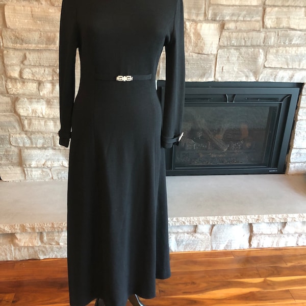 St John Vintage Black Dress Etsy