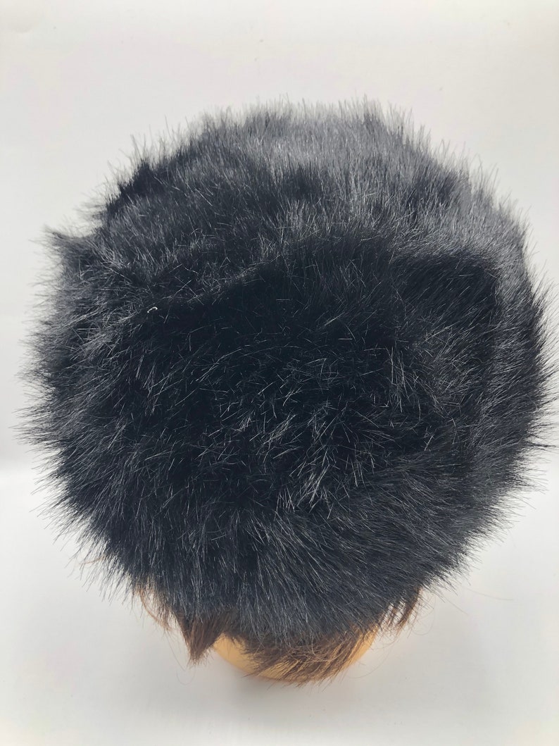 Black Faux Fur Hat Soft Long Fake Fur Warm Winter Hat Bohemian - Etsy