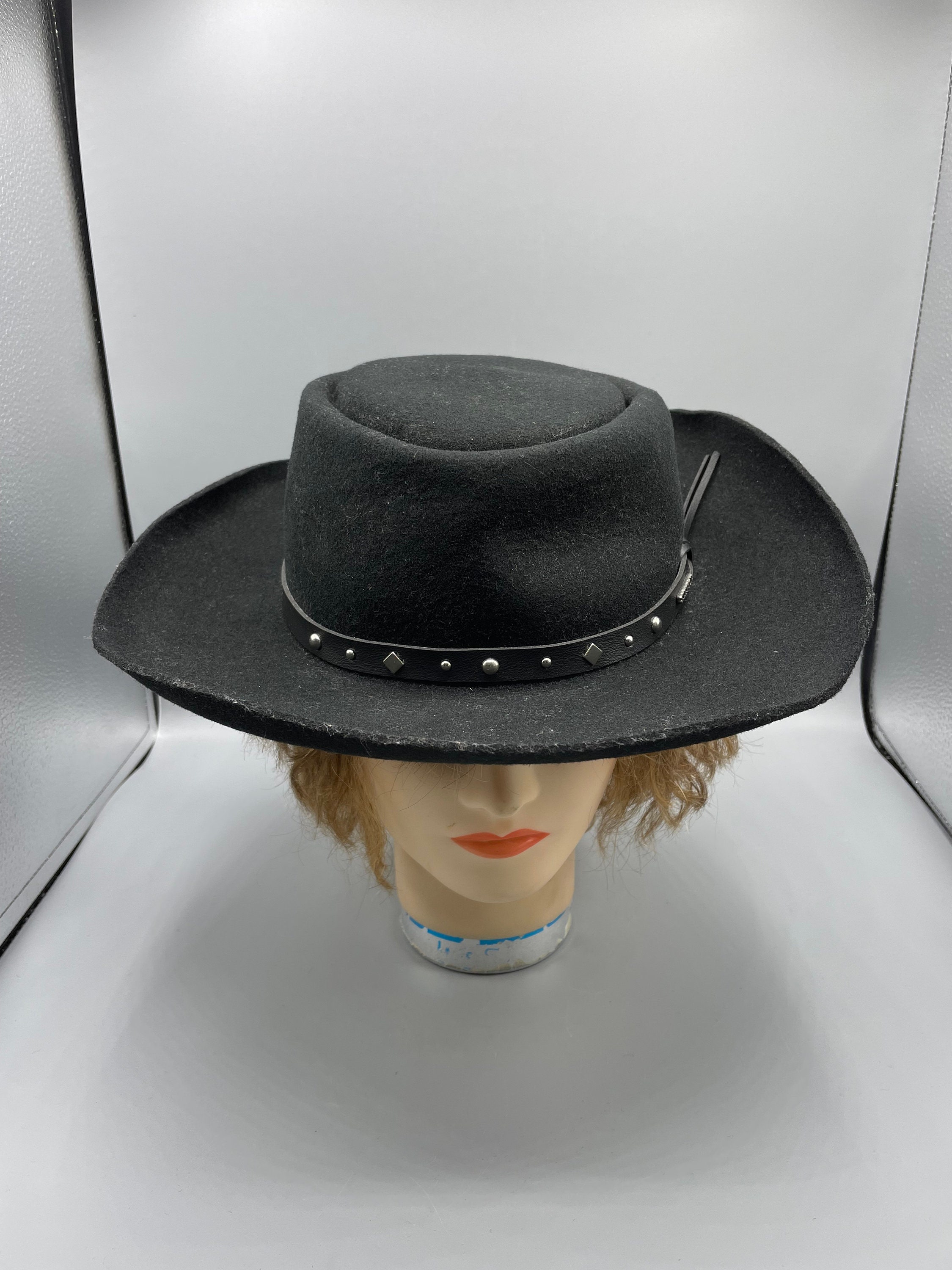 Stetson Men's Black Hawk Crushable Wool Felt Gambler Hat