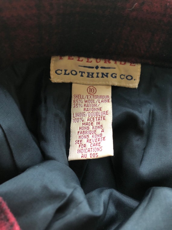 Vintage Telluride Clothing Buffalo Wool Blend Red… - image 4