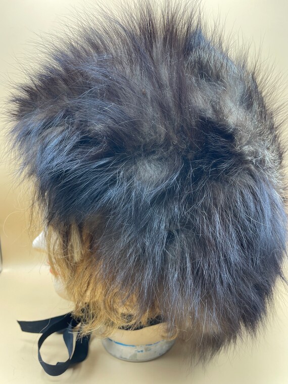 Unique Real Raccoon Fur Winter Hat Vintage Brown … - image 3