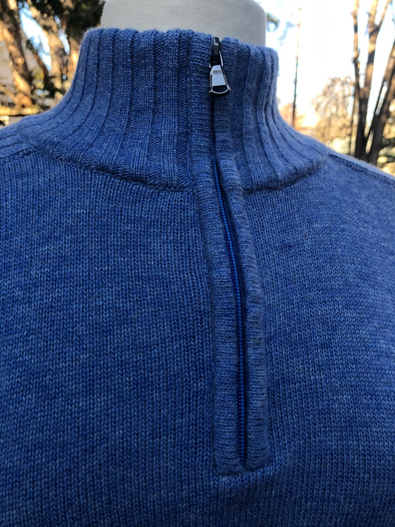 Royal Blue Cashmere Wool Sweater Made in Italy Pullover Half - Etsy