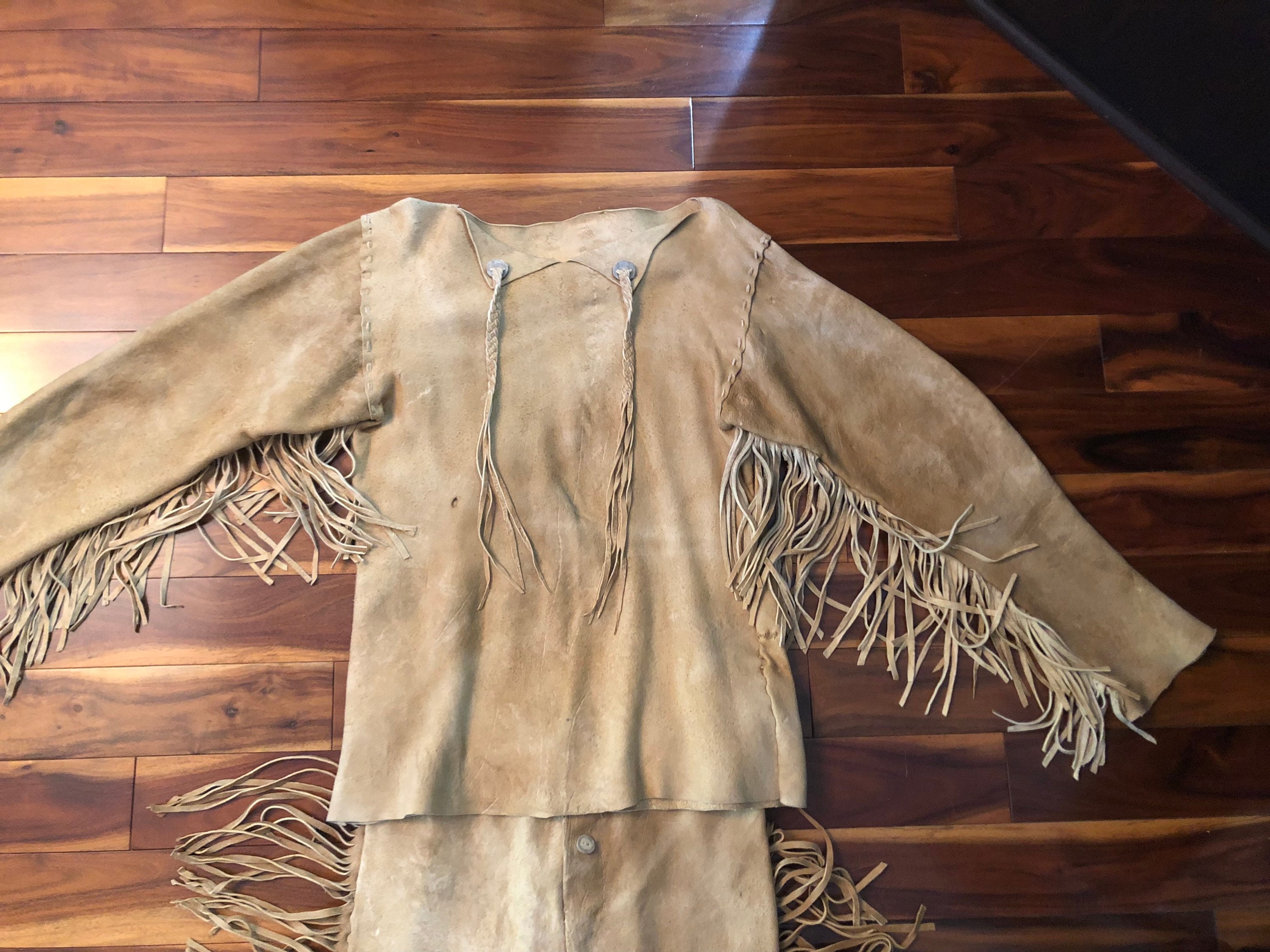 Vintage Tan Suede Fringe Leather Jacket With Matching Pants - Etsy