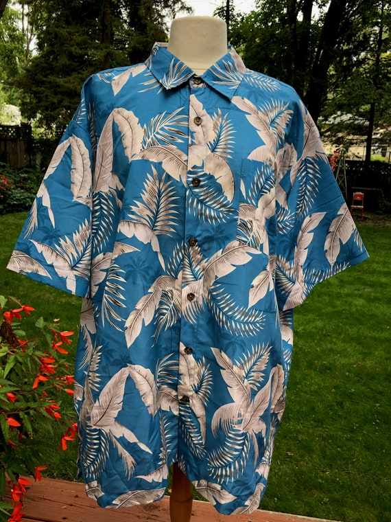 Hawaiian Shirt: 90s -Tommy Bahama- Mens red background heavy