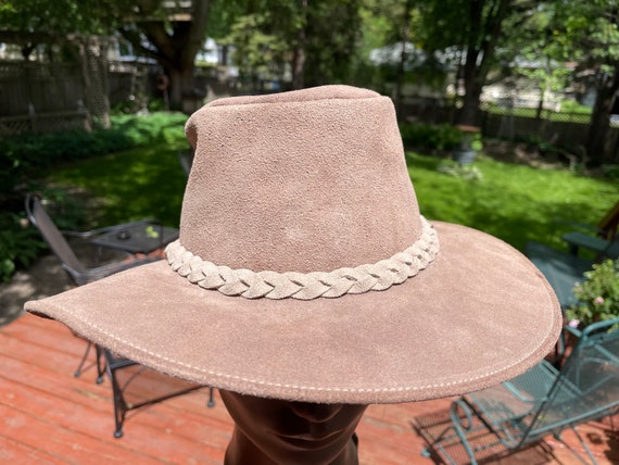 Aussie Bush Hat Leather Made in Australia Original Outback Hat Vintage  Beige Suede Hippie Hat Retro Bohemian Boho Style Groovy Rocker -  Canada