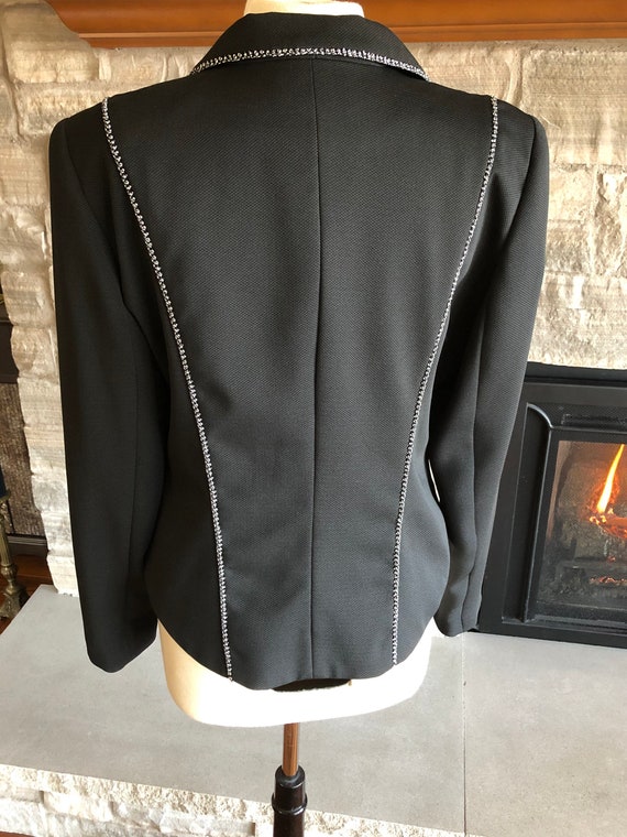 Vintage Gantos Black and White Blazer Black Jacke… - image 5