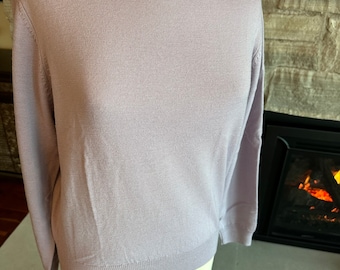 100% Merino Wool Charter Club Classics Lavendar Sweater Soft Wool Crew Sweater Vintage Merino Purple Wool Sweater