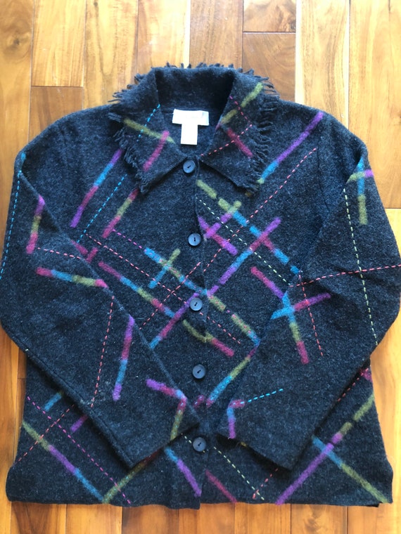 Vintage Wool Susan Bristol Button Up Sweater 100%… - image 6