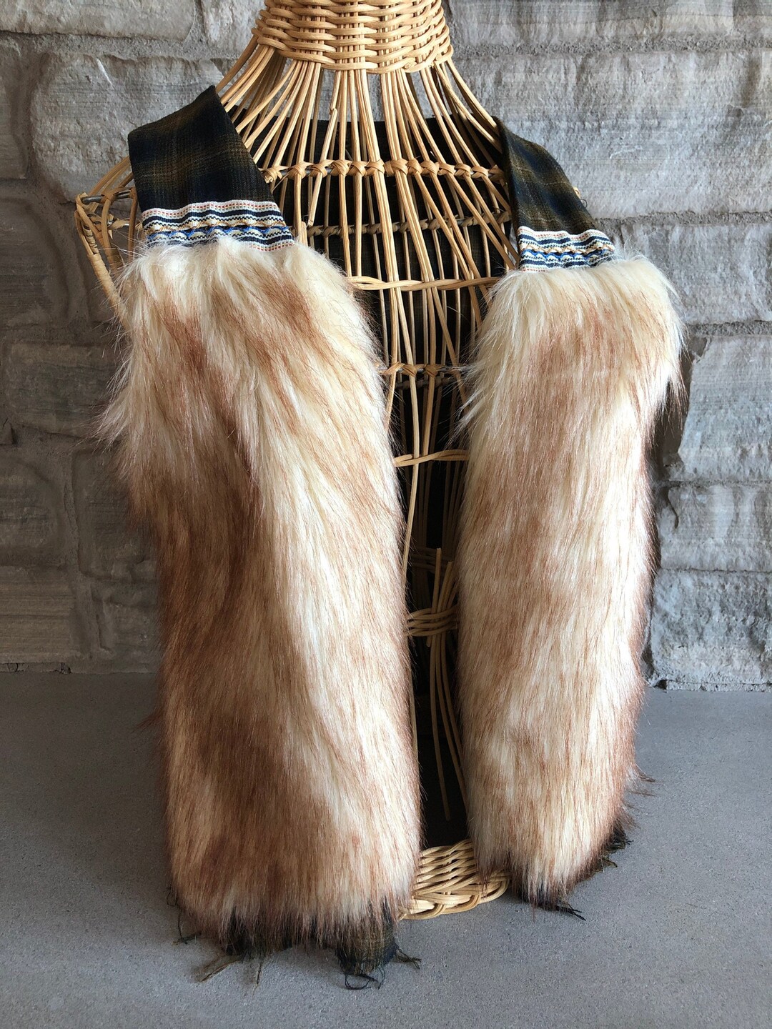 Plaid Faux Fur Vest