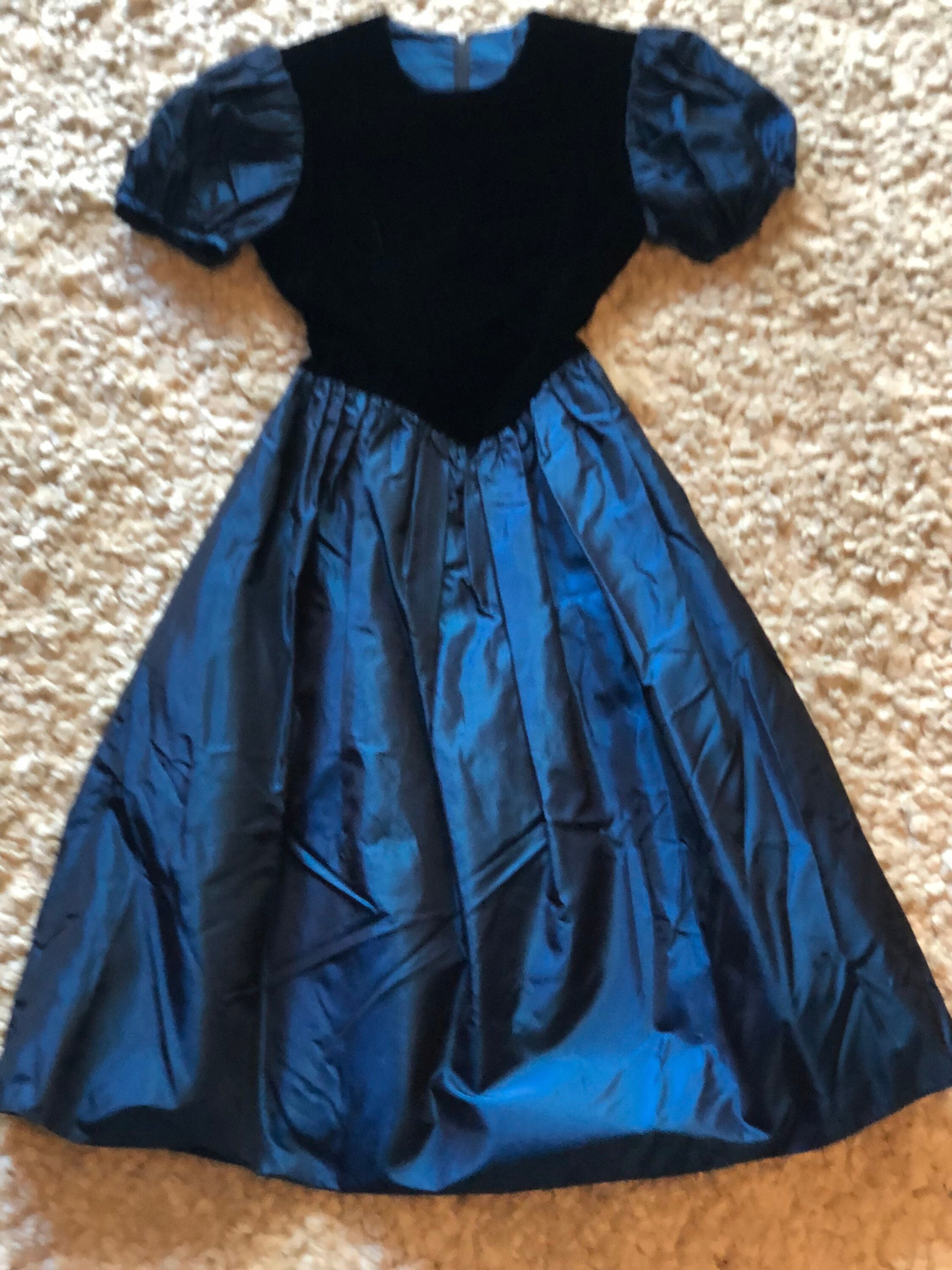 Children s 80s Gunne Sax Jessica Mcclintock Navy Velvet and