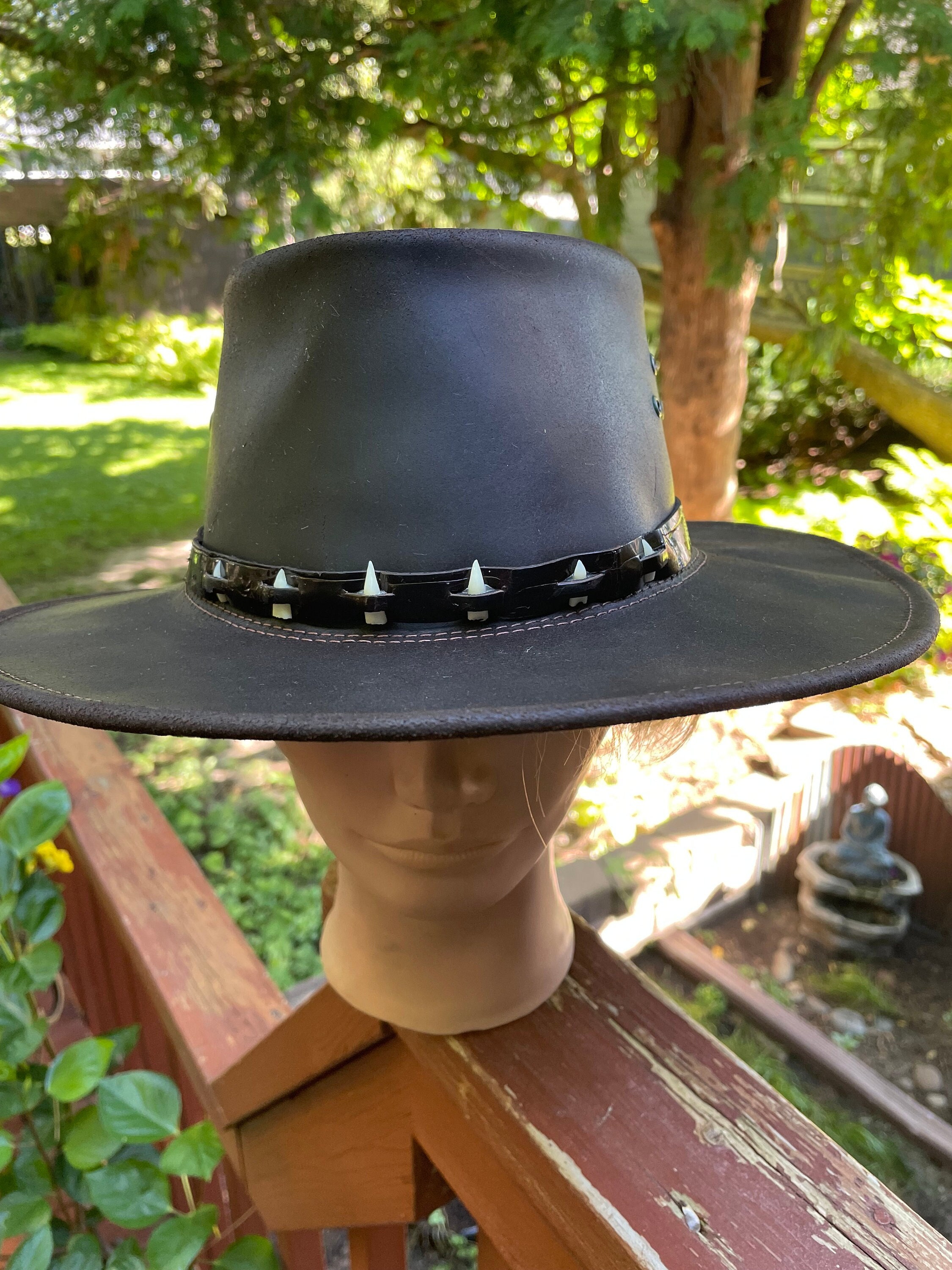 Vintage Iron Bark Hat Co Brown Leather Western Outback Hat Australian ...