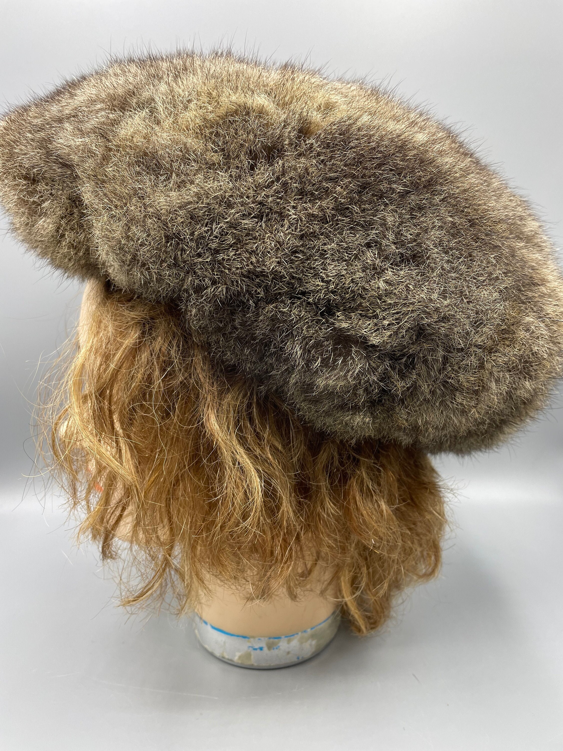 Reclaimed Vintage unisex green leopard print faux fur trapper hat