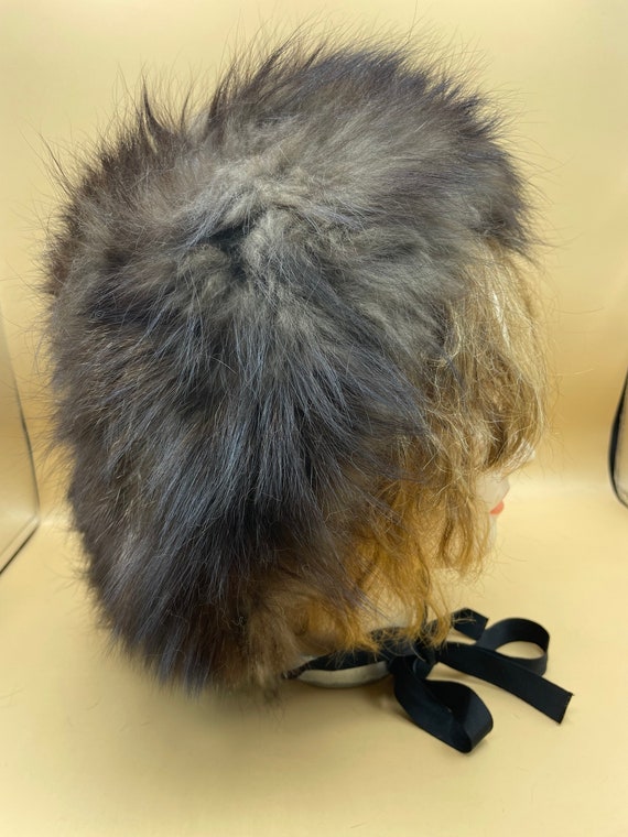 Unique Real Raccoon Fur Winter Hat Vintage Brown … - image 2