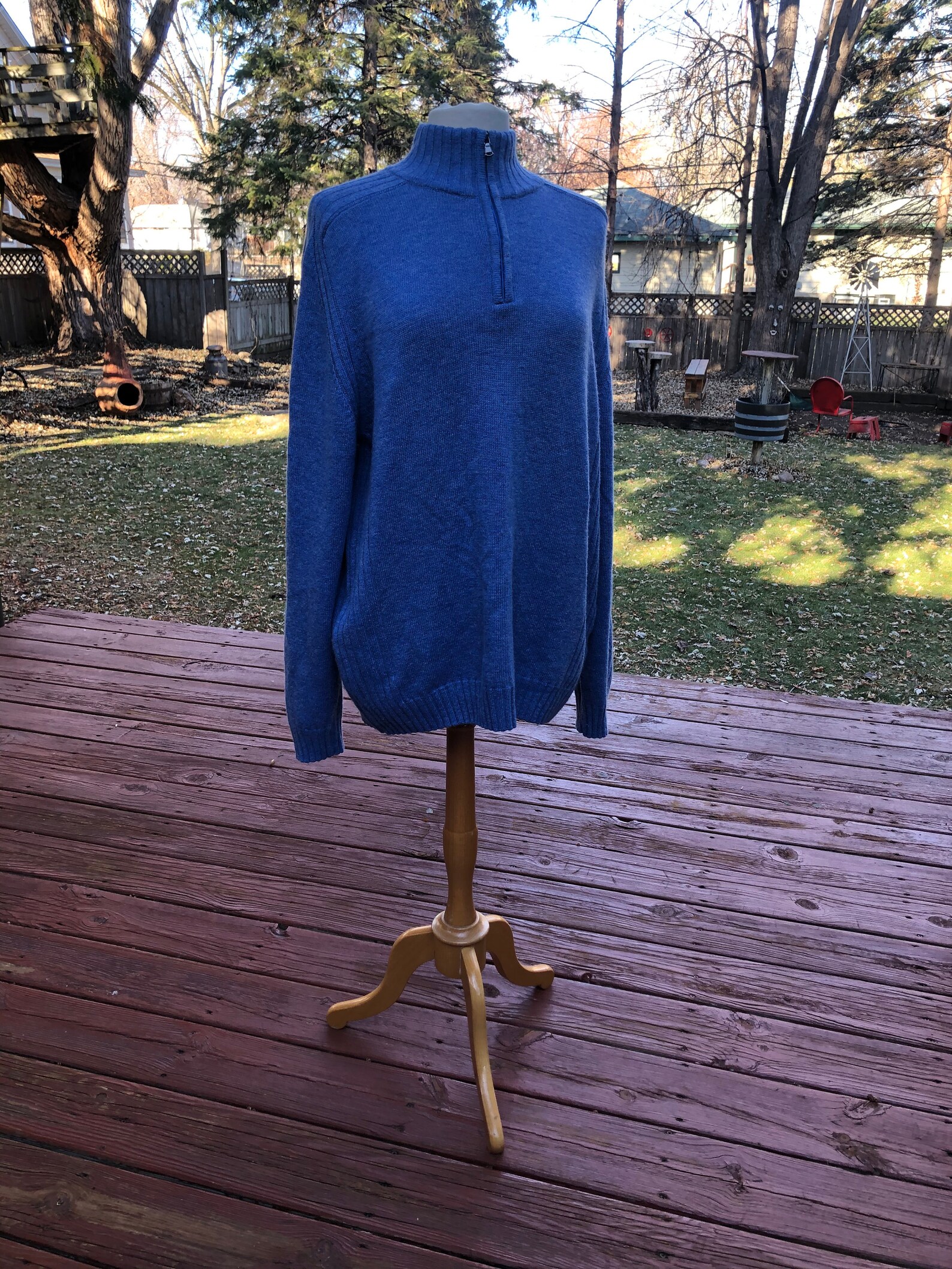 Royal Blue Cashmere Wool Sweater Made in Italy Pullover Half Etsy
