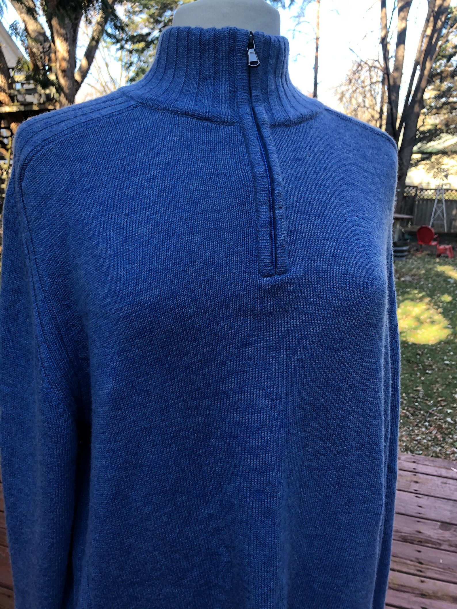 Royal Blue Cashmere Wool Sweater Made in Italy Pullover Half Etsy