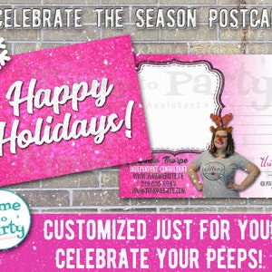 Customized Happy Holiday Postcard for Direct Sales - DIGITAL DOWNLOAD Print Yourself