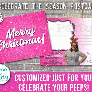 Customized Merry Christmas Postcard for Direct Sales - DIGITAL DOWNLOAD Print Yourself
