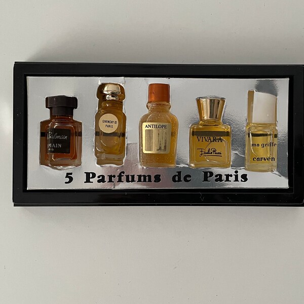 VINTAGE PERFUMES | Vintage Miniature 5 Perfumes Bottles From Paris | Old Perfume Bottles | Vintage Small Perfume Bottle | Paris Perfumes