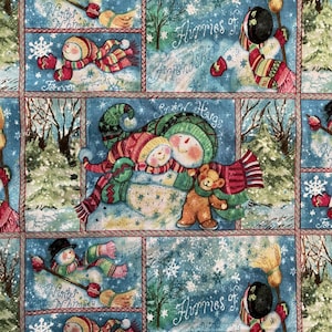 Bellissimo tessuto natalizio "Flurries and Friendship" 100% cotone - 42" x 60"
