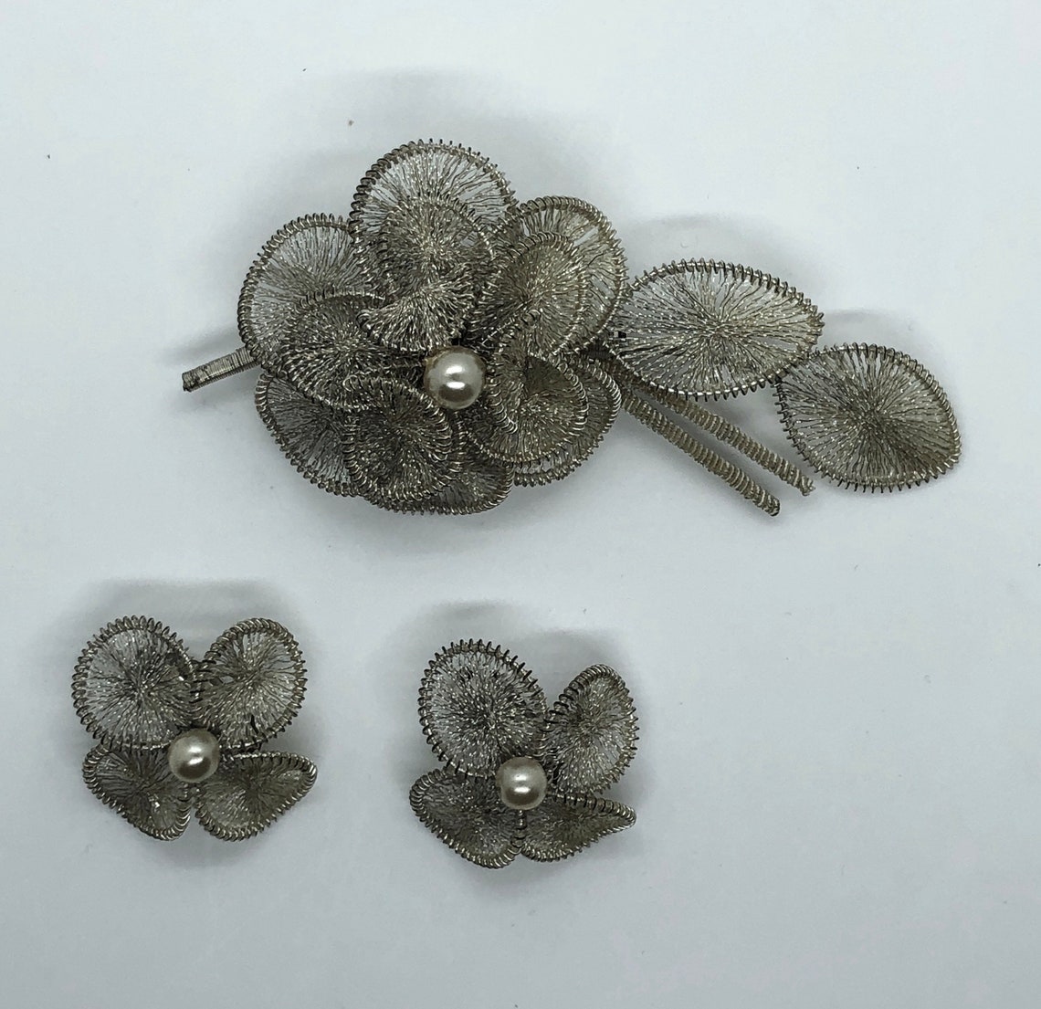 Vintage Ohrringe Sterling Silber | Filigrane Blumen Creolen | Geburtstagsgeschenk Für Damen