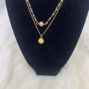 Gold druzy necklace, druzy like necklace, multi strand necklace, druzy jewelry, crystal necklace, layered necklace