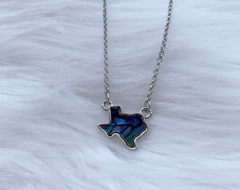 Blue Texas necklace, Texas necklace, Texas jewelry, state jewelry, state necklace