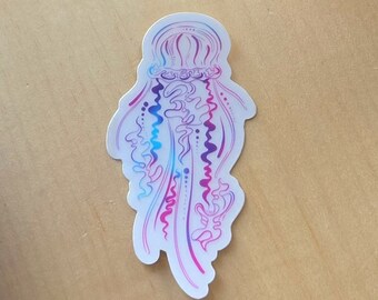 Jellyfish Clear Sticker| Jellyfish Art| Waterproof Dishwasher Safe Sticker| Medusa Jellies Sticker| Marine Life Sticker| Laptop Sticker