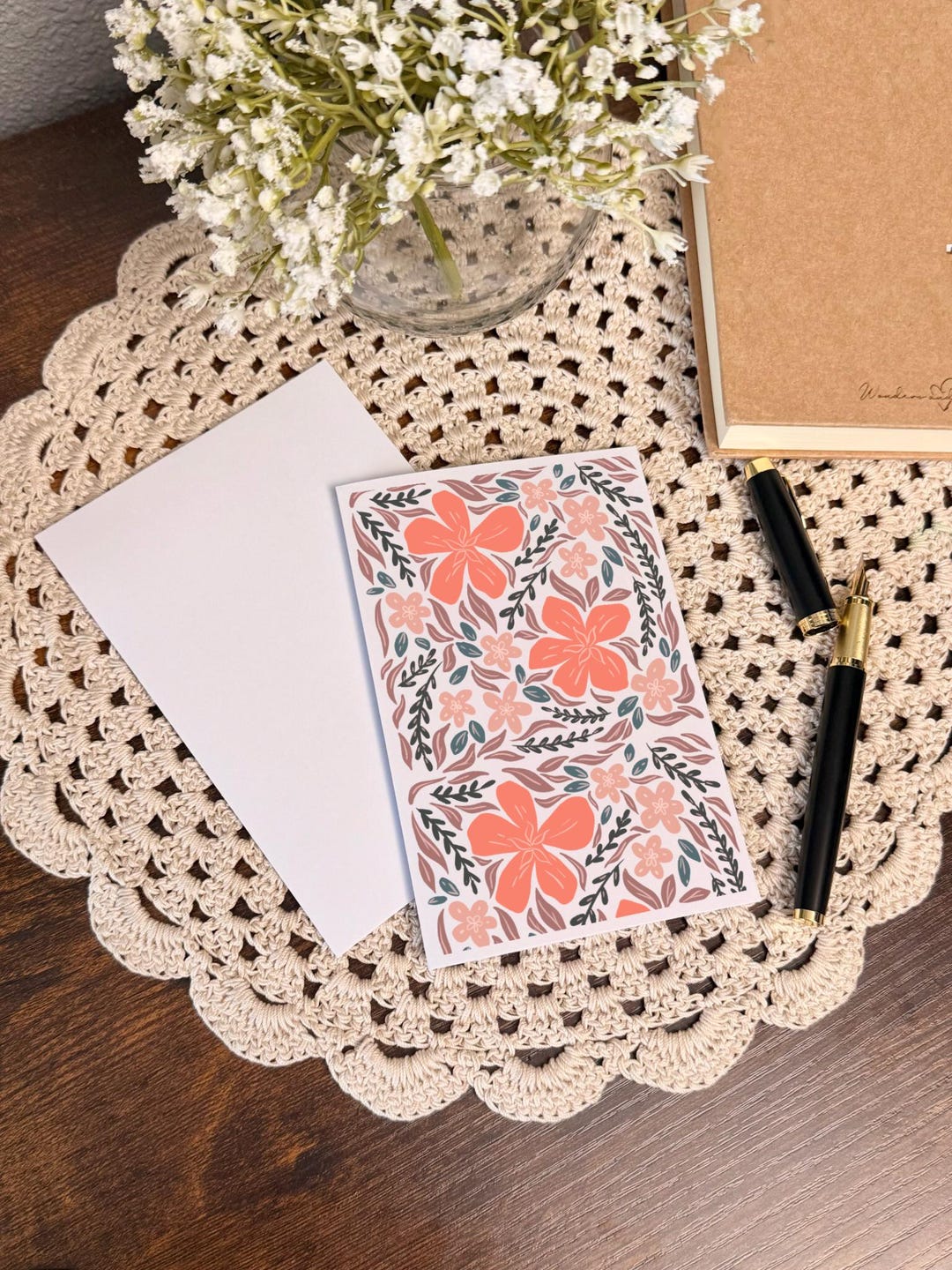 Floral Pattern Greeting Card | Floral Artwork | 4x6 Inch Stationery - Etsy