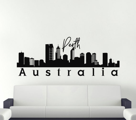 Perth Wall Decal Skyline Vinyl Wall Decal. Australia City Etsy