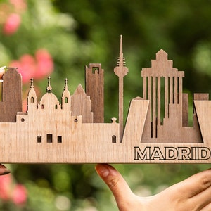 3D Madrid City Wood décor, Couched City Skyline décor de bureau, Espagne City Silhouette, Custom Art Home Decor, Cadeau de crémaillère, Skyline en bois