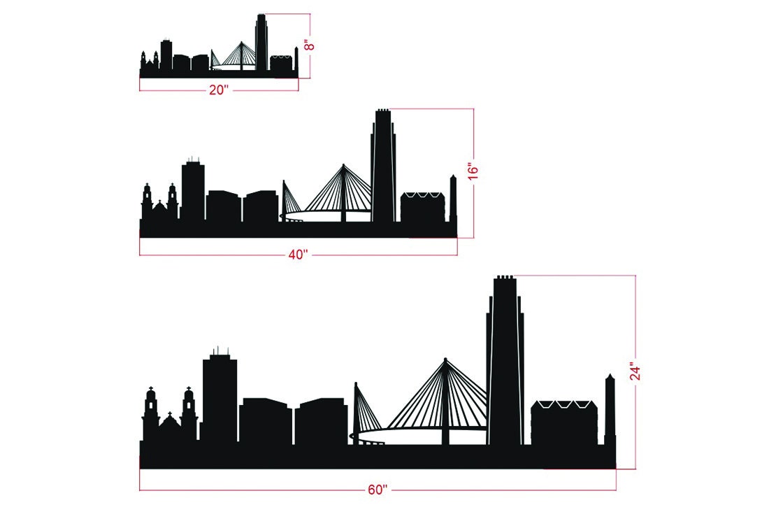 Omaha Vinyl Skyline, City Wall Decal, Sticker of Omaha city silhouette