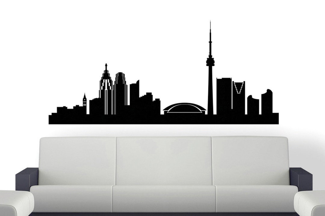 Toronto Vinyl Skyline City Wall Decal Sticker of Toronto Etsy