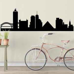 Memphis Vinyl Skyline, City Wall Decal, Sticker of Memphis city silhouette, Vinyl wall art, Tennessee Mural skyline