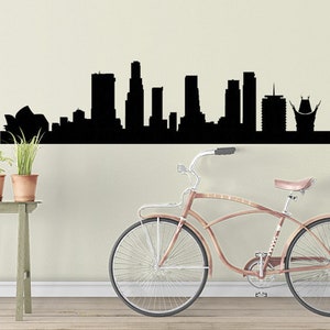 Los Angeles Wall Decal Skyline Vinyl California City Sticker Panorama Silhouetter Decoration US Home Office Wall decor