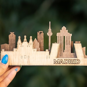 3D Madrid City Wood décor, Couched City Skyline décor de bureau, Espagne City Silhouette, Custom Art Home Decor, Cadeau de crémaillère, Skyline en bois