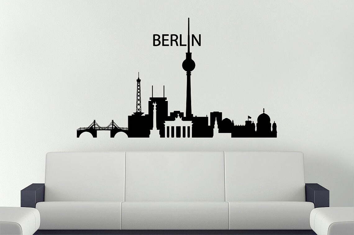Berlin Wall Decal Berlin City Skyline Vinyl Wall Decal Etsy