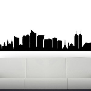 Manila Skyline Wall Decal Vinyl Sticker Philippines City Silhouette Mural Panorama Office Home Decor