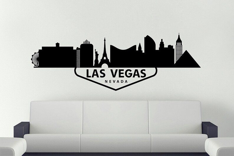 Las Vegas NV Wall Decal, Nevada City Skyline Wall Decal Urban Wall