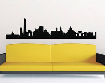 Bologna City Skyline Decal Wall Art Sticker Italy Silhouette Travel Vinyl Art World Europe Decal Mural Panorama Office Living Bedroom Decor