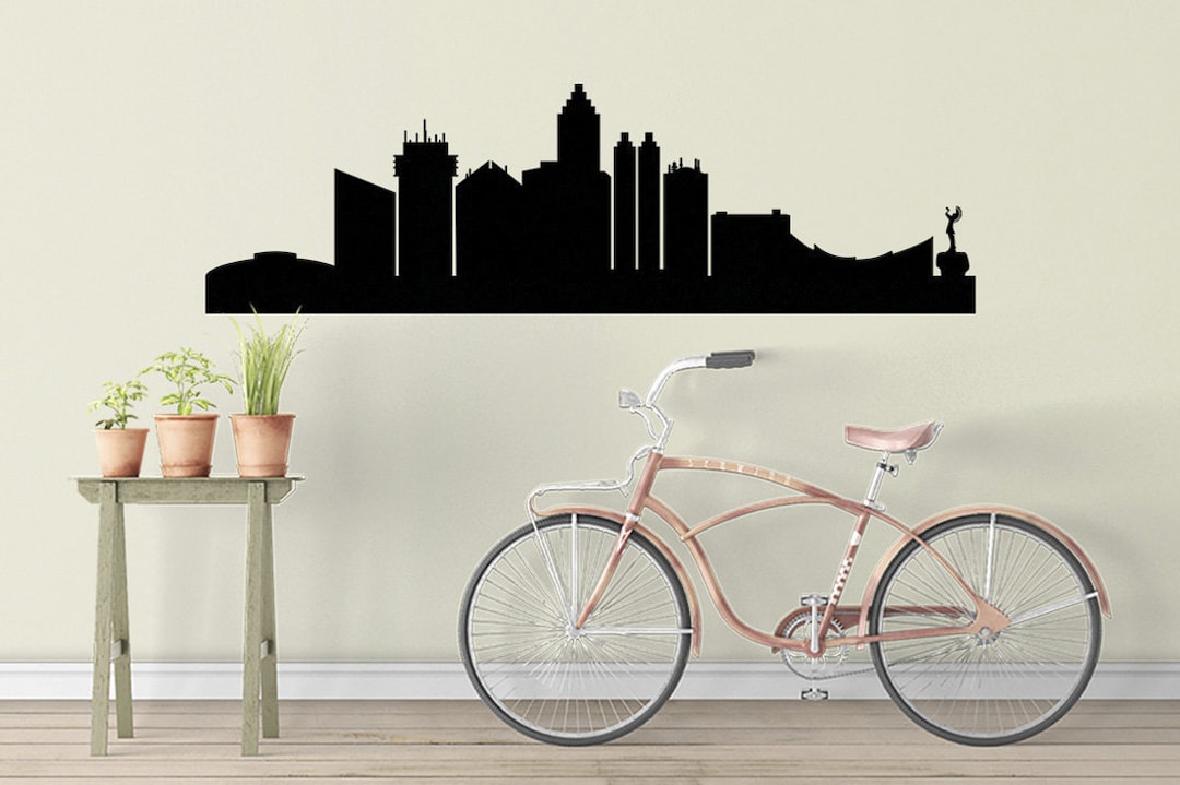 Wichita Vinyl Kansas Wall Decal Skyline Home Gift Sticker US Etsy