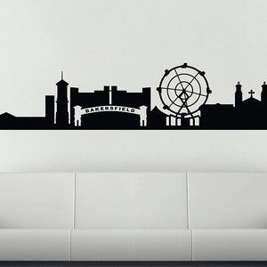 Bakersfield, California Wall Decal, Skyline Vinyl Wall Decal, Bakersfield Home Decor, Skyline Vinyl Decal, Skyline Office Wall Decal