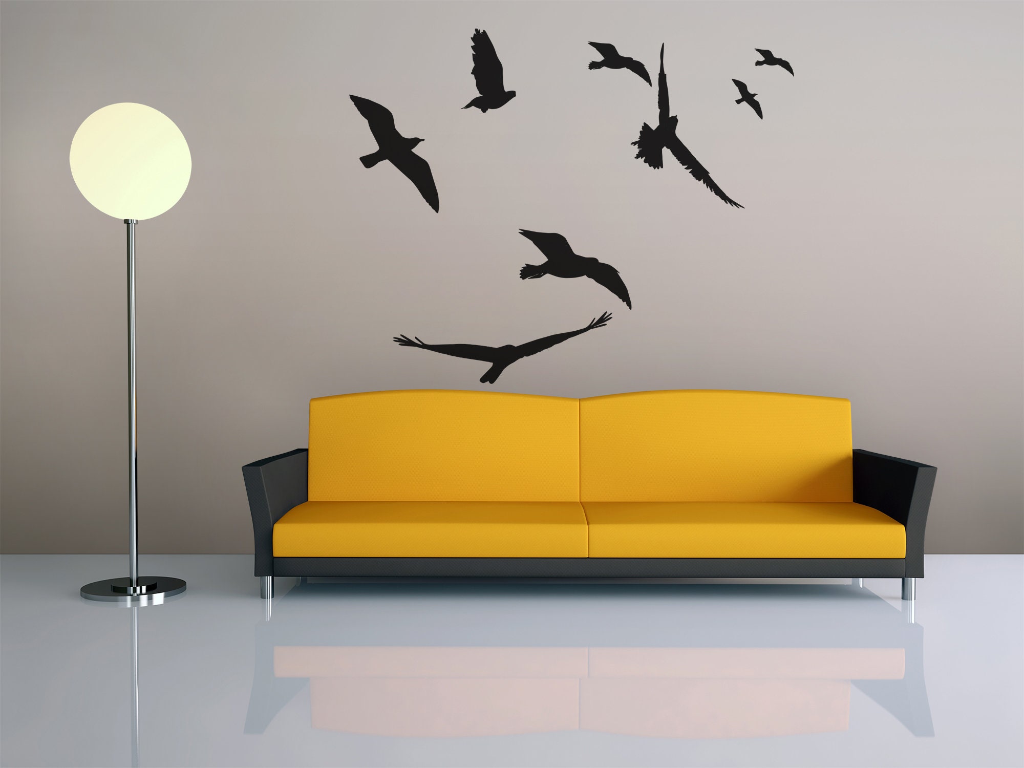 Bird Wall Decals Set of 8 Flying Bird Wall Decal Birds Etsy