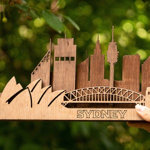3D Sydney City skyline, Laser cut décor, City desk decor plywood, Australia City Silhouette, 3D art skyline, Sydney Wooden Skyline