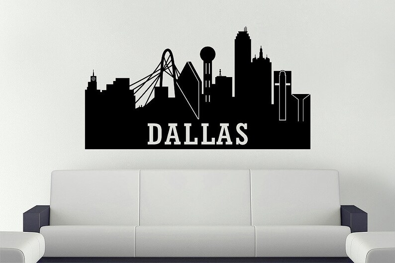 Dallas Wall Decal, Dallas Texas City Skyline Wall Decal Urban Wall