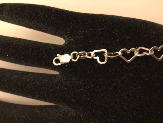 925 sterling silver heart link bracelet - image 2